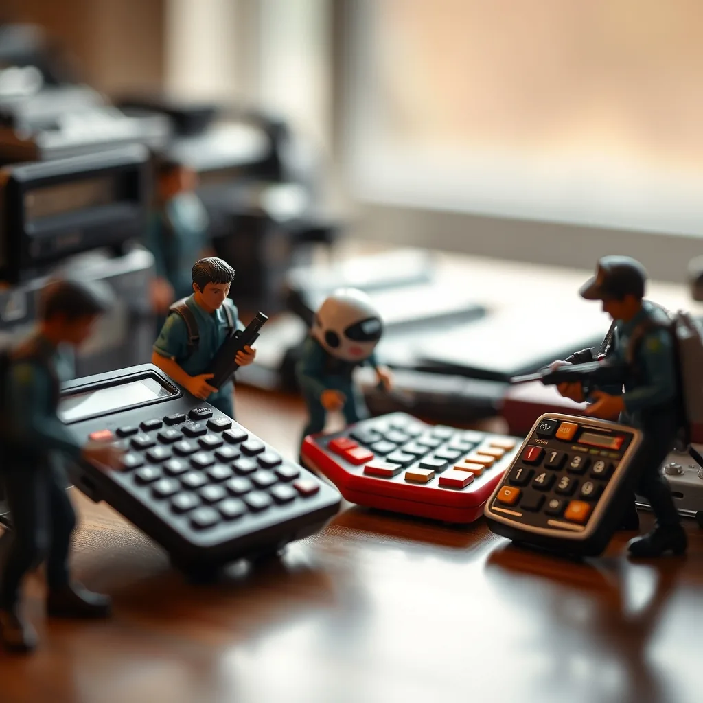 Action Figures: calculators and real gear takes.