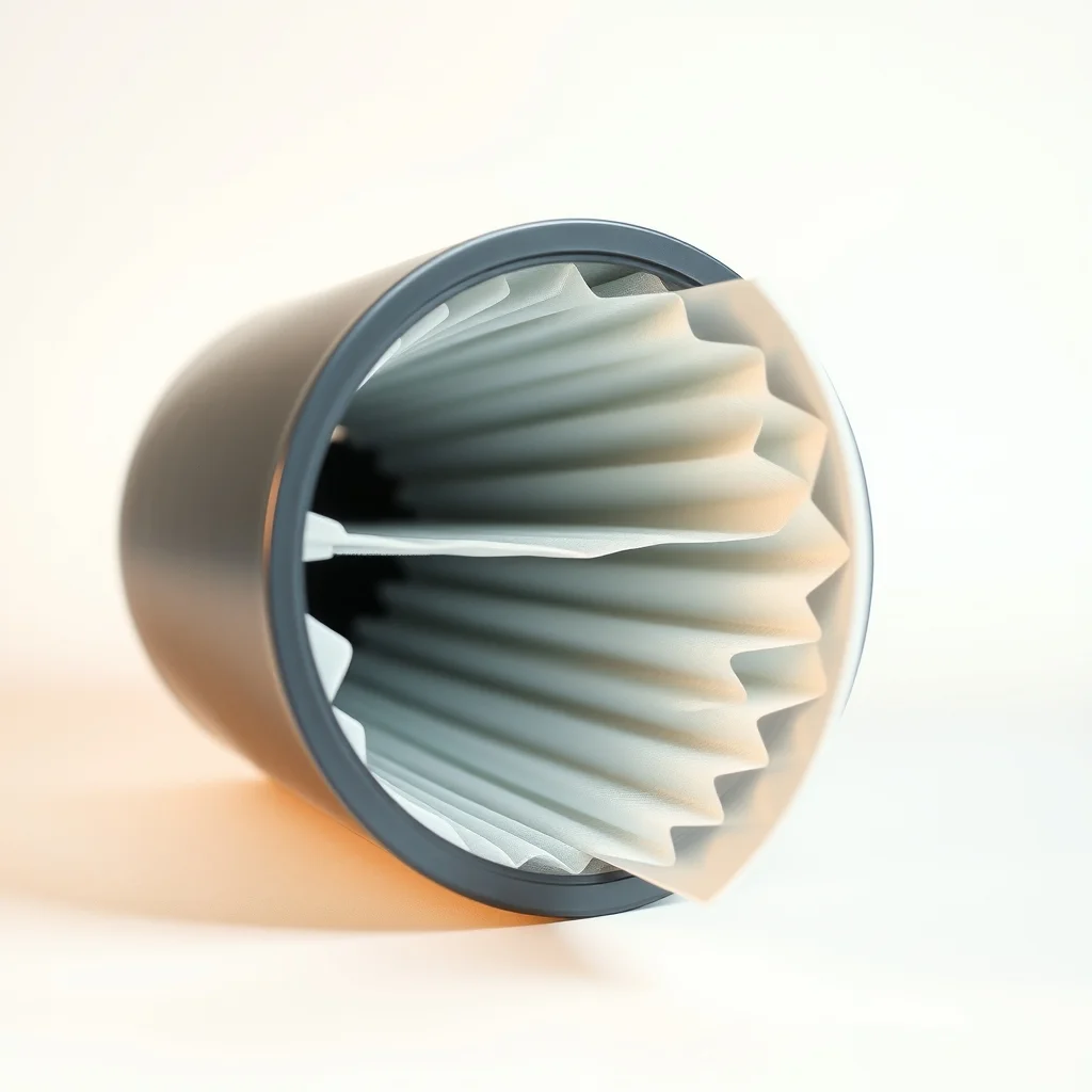 True HEPA air purifier filter removed from unit showing layered filter media