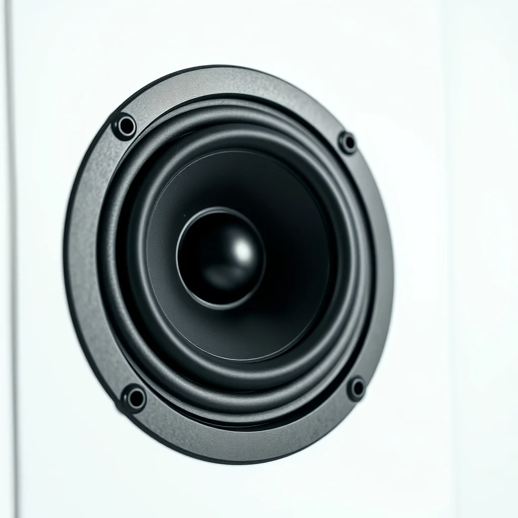 Studio monitors on isolation pads on mixing desk with acoustic panels