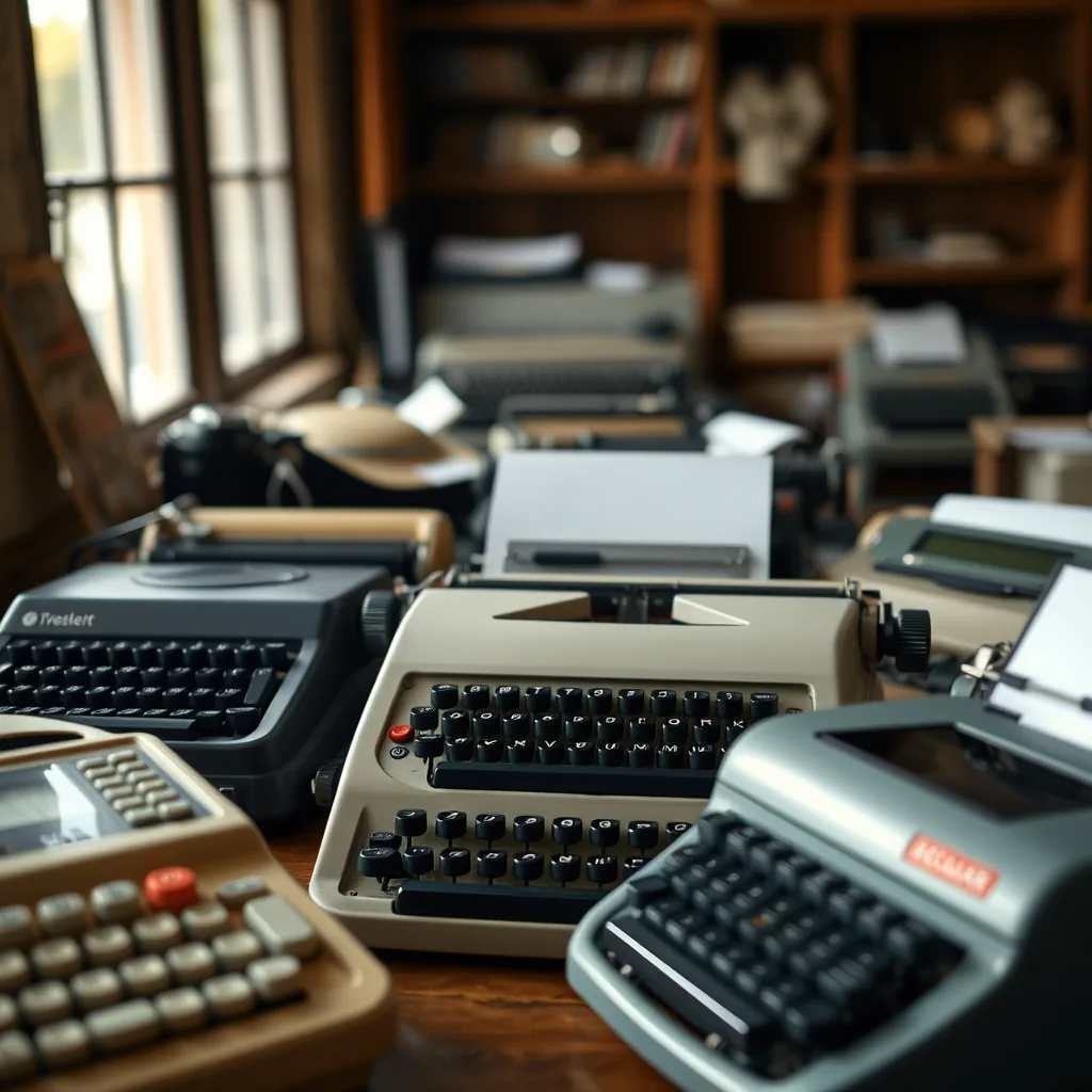 Typewriters: calculators and real gear takes.