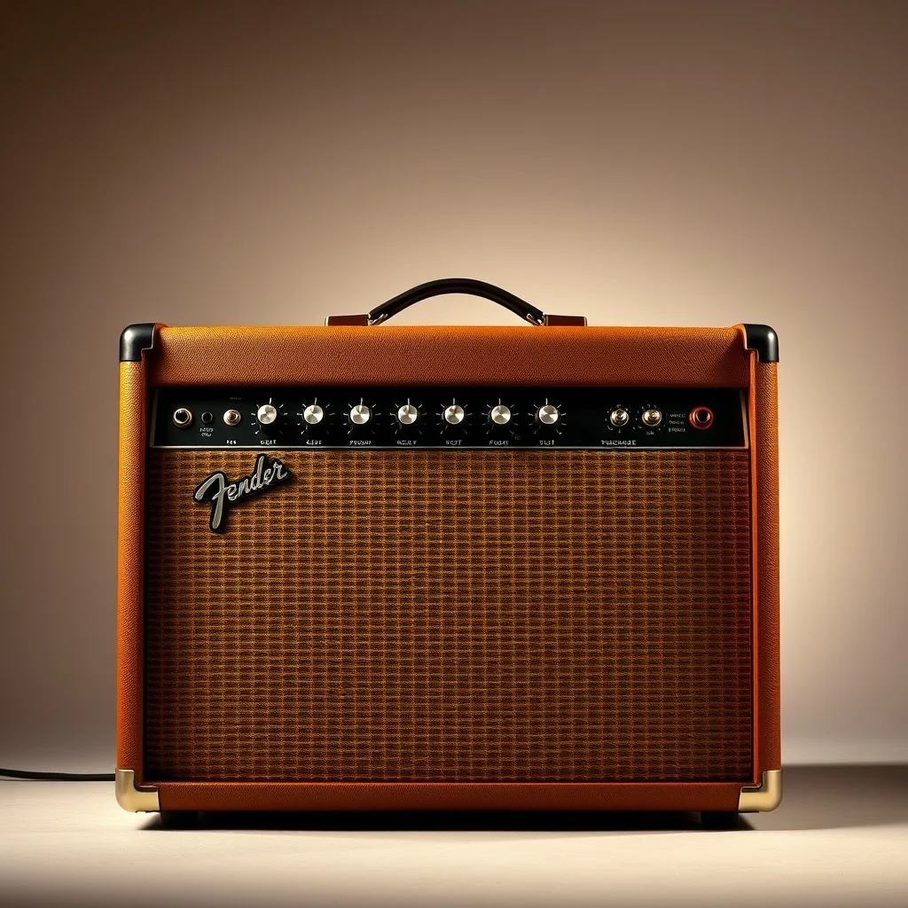 Vintage Fender Twin Reverb tube guitar amplifier, studio product photograph