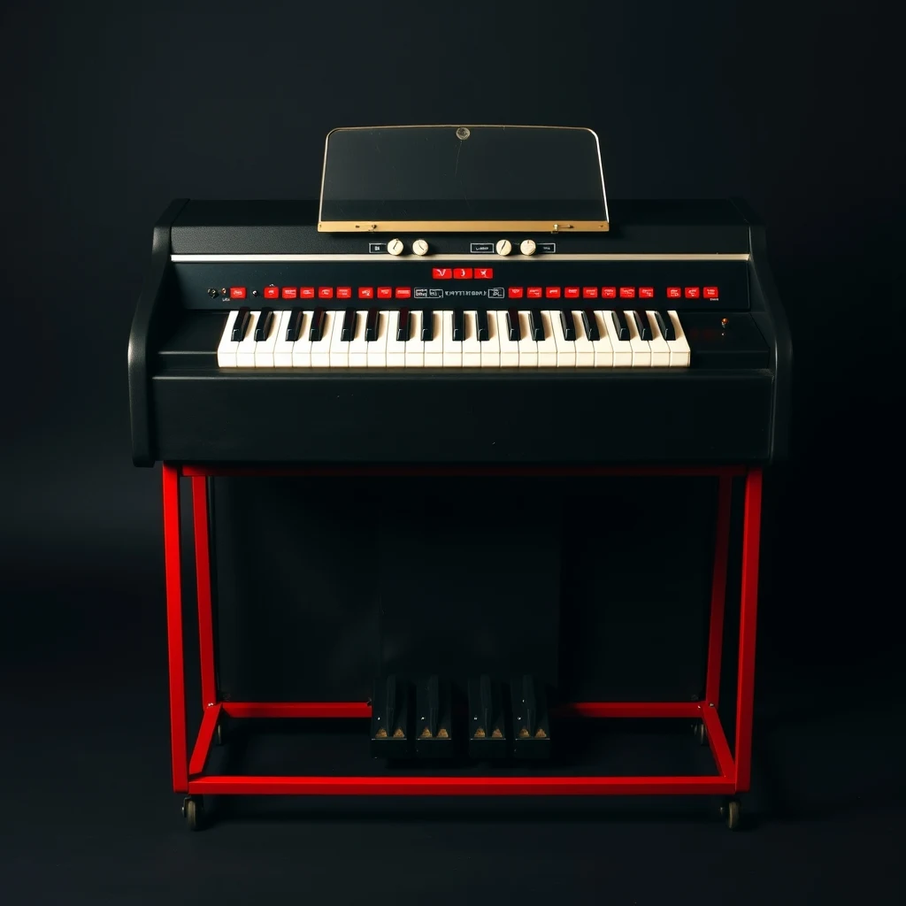 Hammond B3 organ and Leslie 122 speaker cabinet in studio, vintage instrument product photograph